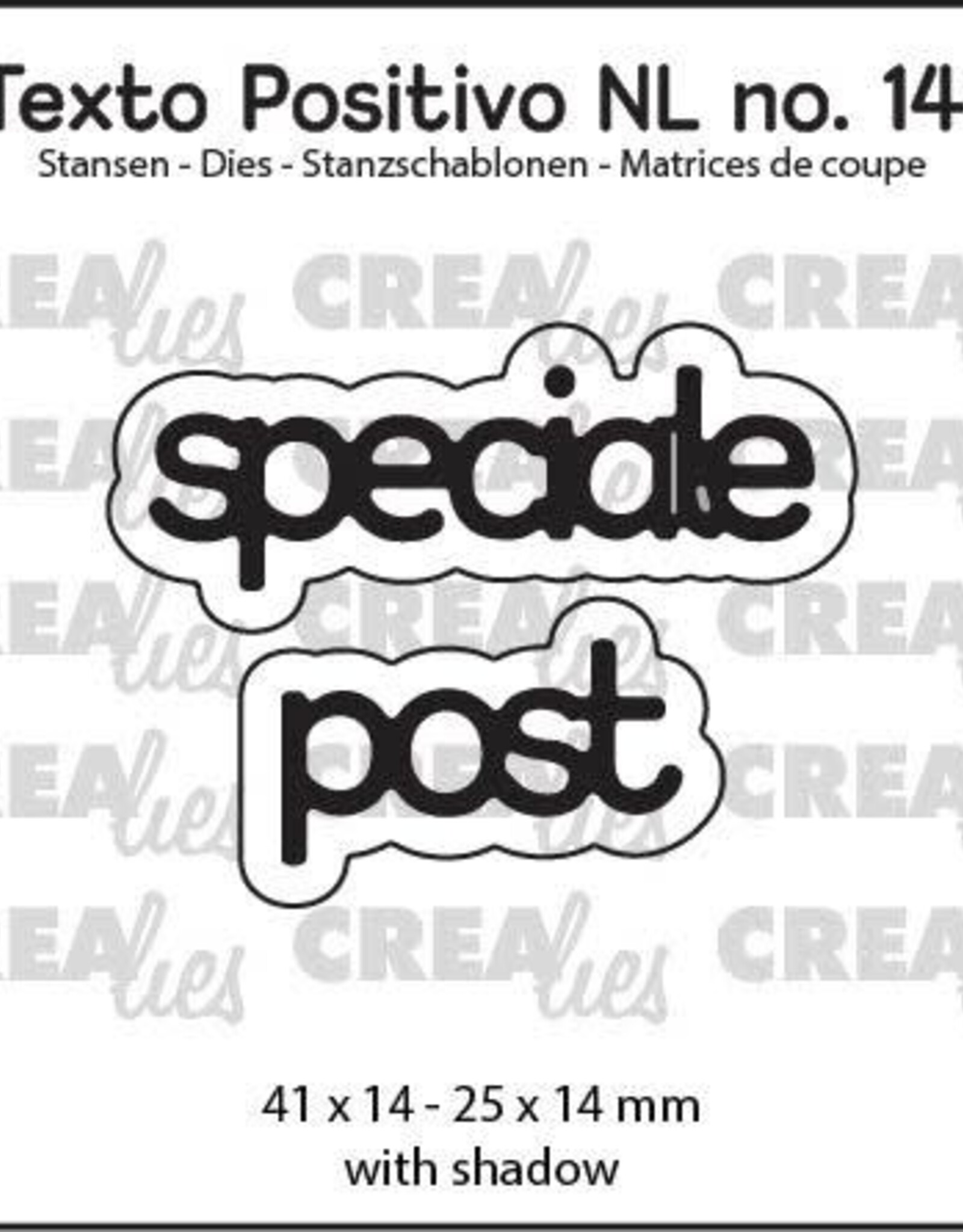 Crealies Crealies Texto Positivo stansen no. 141, speciale post  POSNL141