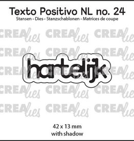 Crealies Crealies Texto Positivo stansen no. 24, hartelijk  POSNL24