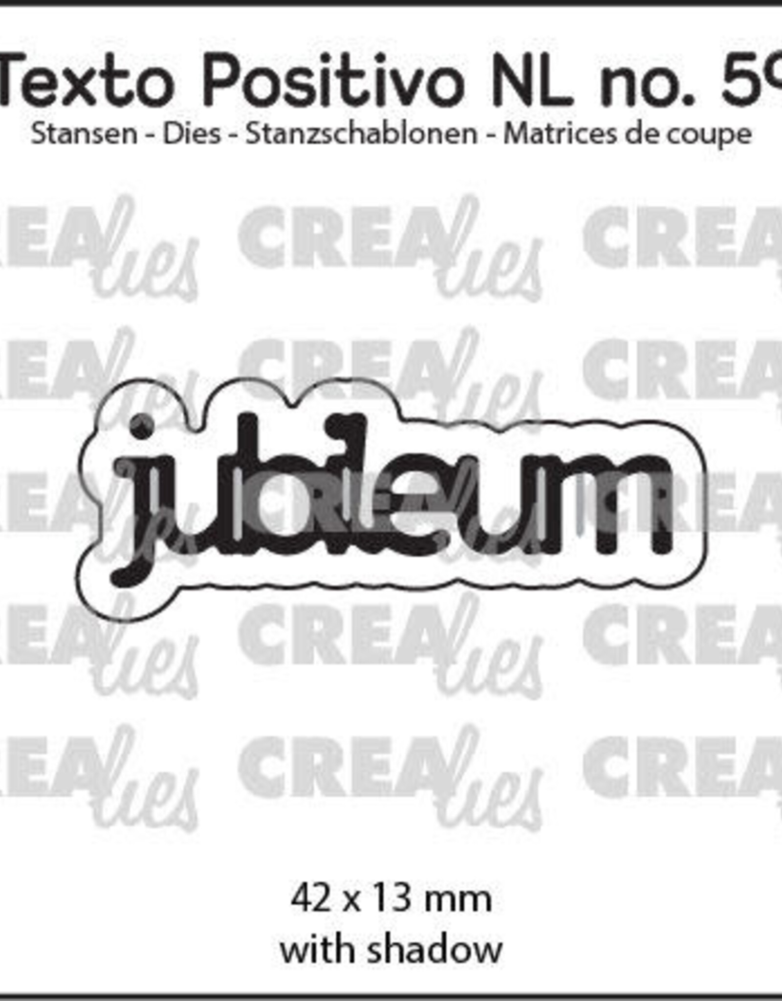 Crealies Crealies Texto Positivo stansen no. 59, jubileum  POSNL59
