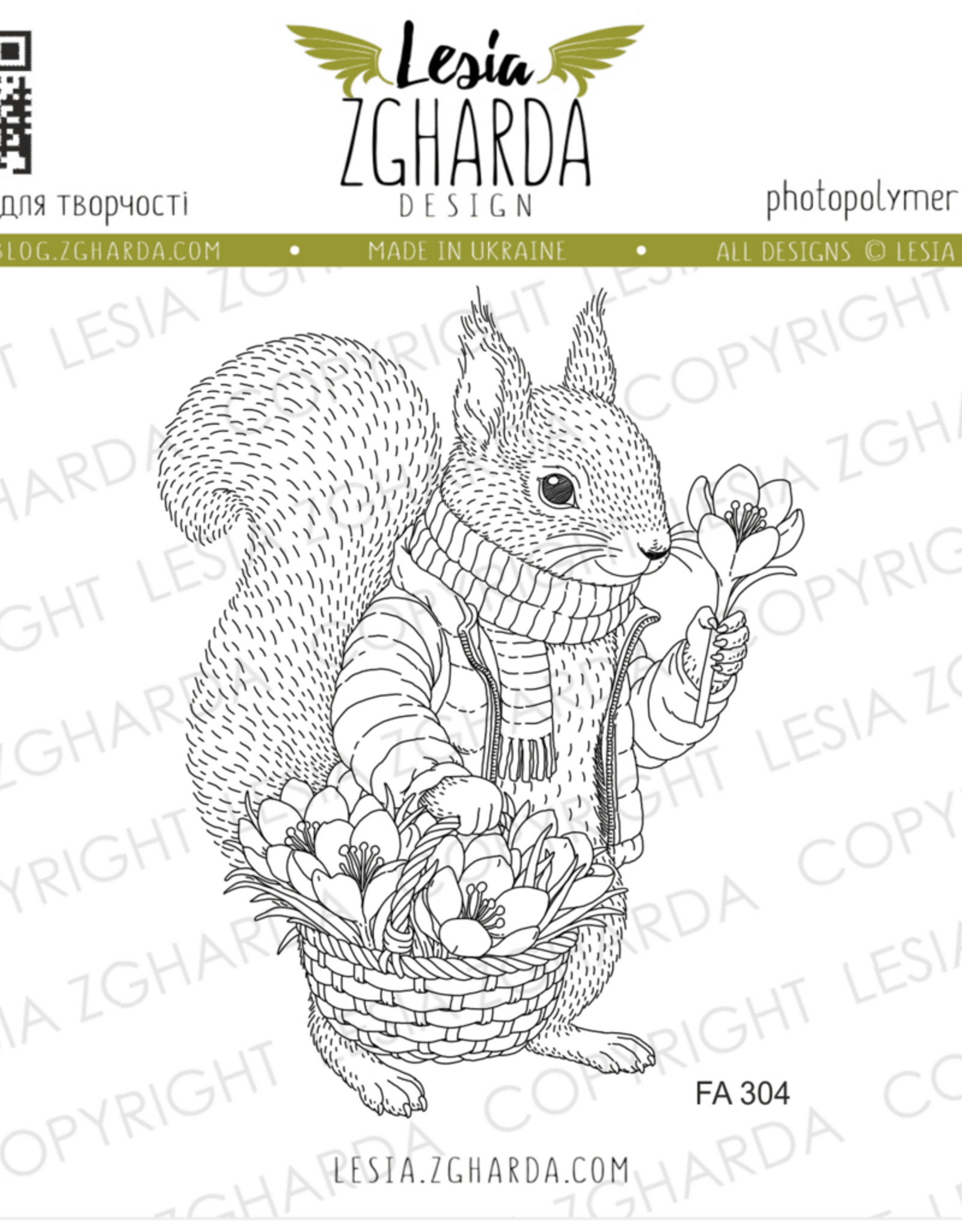 Lesia Zgharda Lesia Zgharda Squirrel with flowrs FA304