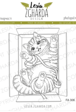 Lesia Zgharda Lesia Zgharda Funny Cat in an open Gift FA306