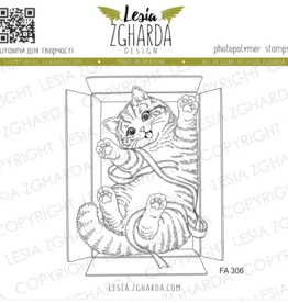 Lesia Zgharda Lesia Zgharda Funny Cat in an open Gift FA306