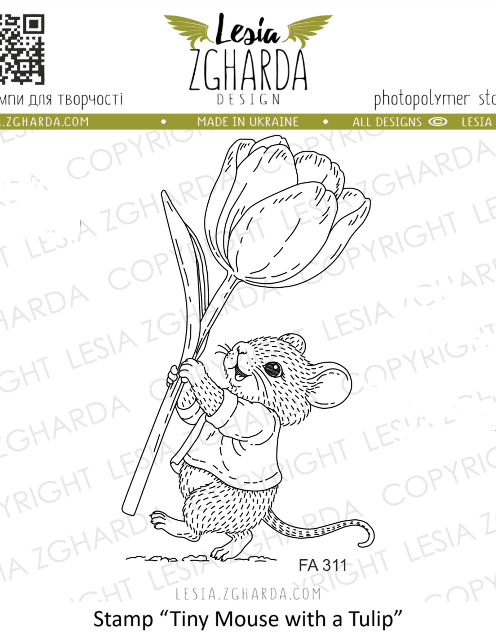 Lesia Zgharda Lesia Zgharda Tiny Mouse With  Tulip  FA311