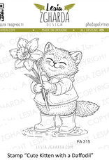 Lesia Zgharda Lesia Zgharda Cute Kitten with Daffodil  FA315