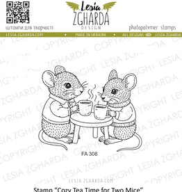 Lesia Zgharda Lesia Zgharda Cozy Tea Time for Two Mice FA308