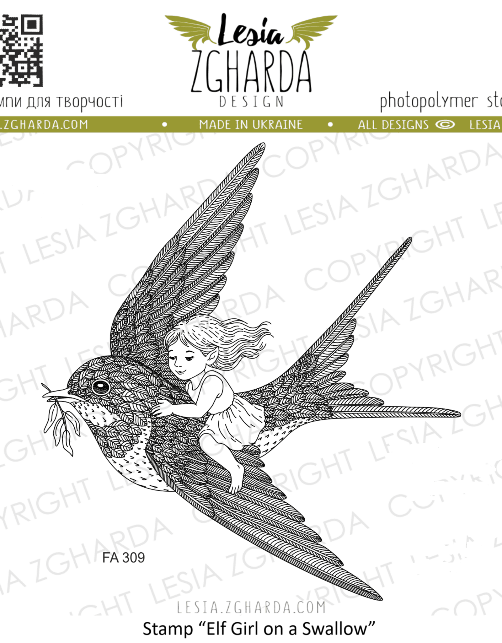 Lesia Zgharda Lesia Zgharda Elf Girl on a Swallow  FA309