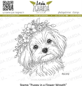 Lesia Zgharda Lesia Zgharda Puppy in a Flower Wreath FA312