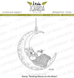 Lesia Zgharda Lesia Zgharda Reading Mouse on the Moon FA307