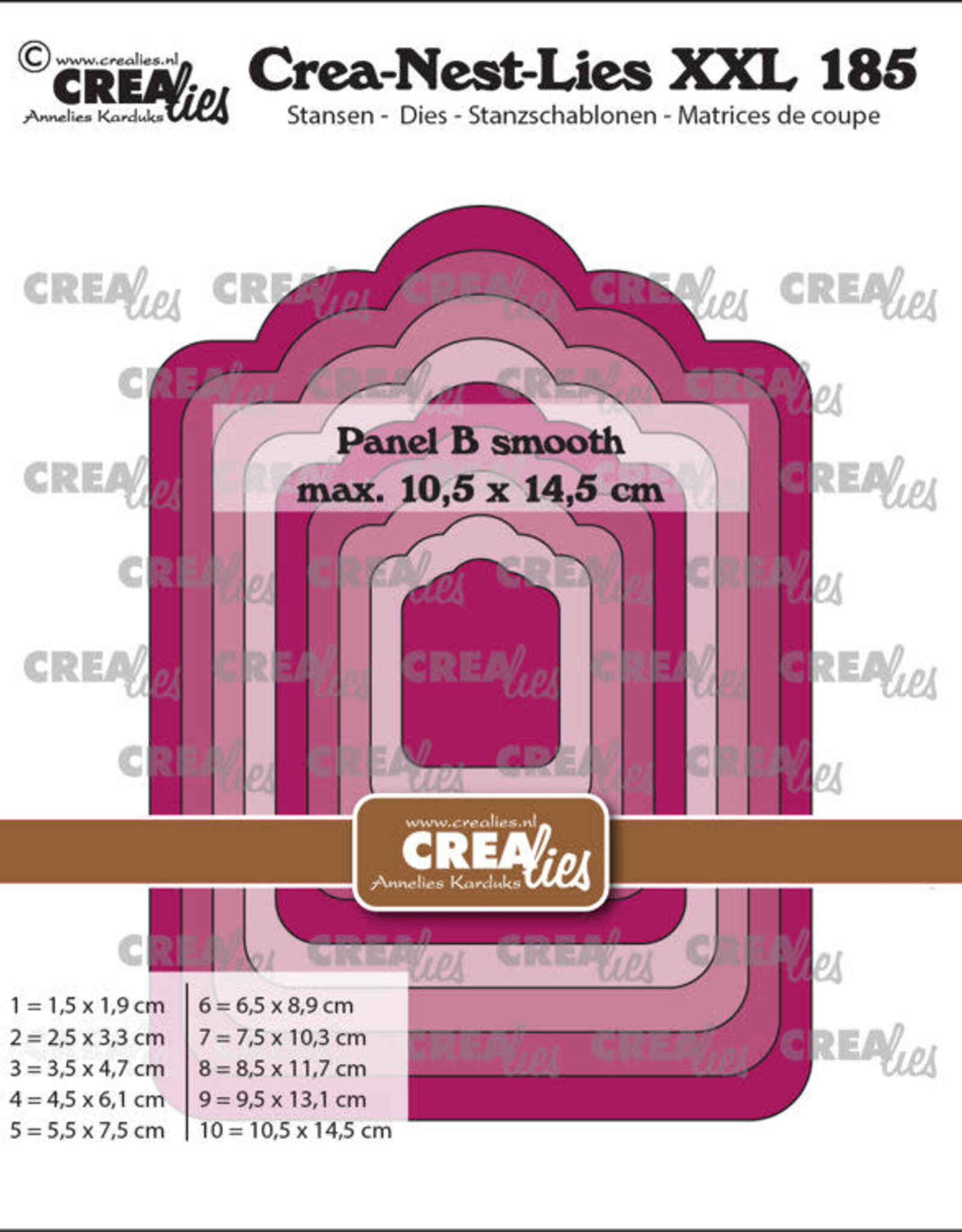 Crealies Crea-Nest-Lies XXL stansen no. 185, Paneel B glad (past achter XXL 184)