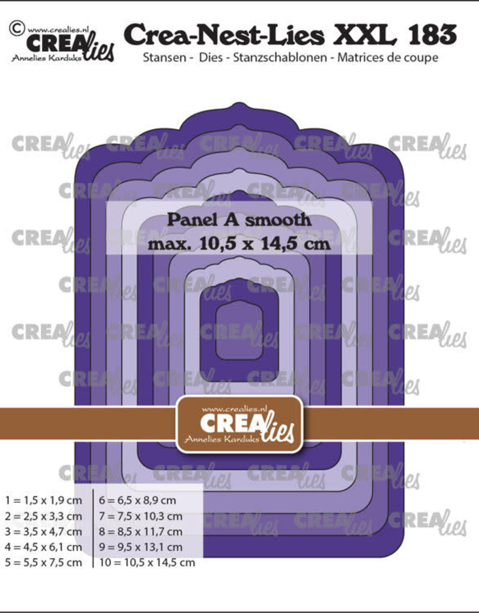 Crealies Crea-Nest-Lies XXL stansen no. 183, Paneel A glad (past achter XXL 182)  CLNestXXL183