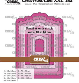Crealies Crea-Nest-Lies XXL stansen no. 182, Paneel A met stiklijn  CLNestXXL182