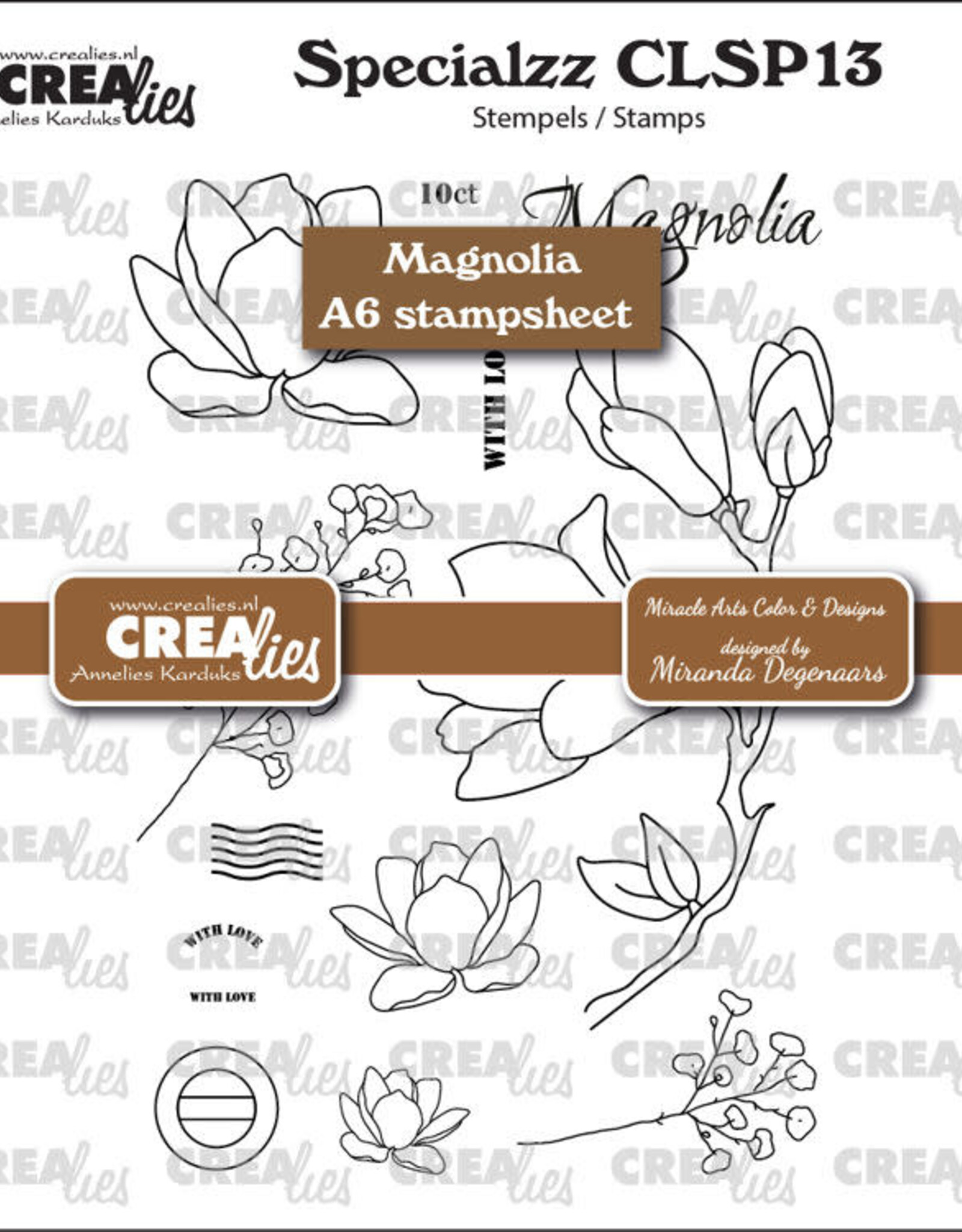 Crealies Crealies Specialzz no. 13, Magnolia (A6 stempelvel)  CLSP13