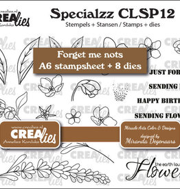 Crealies Crealies Specialzz no. 12, Vergeet-mij-nietjes (A6 stempelvel + stansen) CLSP12