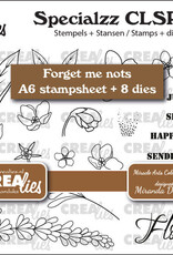 Crealies Crealies Specialzz no. 12, Vergeet-mij-nietjes (A6 stempelvel + stansen) CLSP12