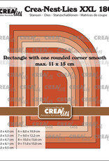 Crealies Crealies Crea-Nest-Lies XXL stansen no. 180, Rechthoek met 1 afgeronde hoek glad  CLNestXXL180