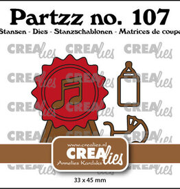 Crealies Crealies Partzz stansen no. 107, Waszegels Baby  CLPartzz107