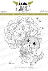 Lesia Zgharda Lesia Zgharda Stamp “Kitty with a Dandelion Bouquet FA318