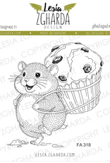 Lesia Zgharda Lesia Zgharda Stamp “Happy Hamster with a Cupcake”  FA319