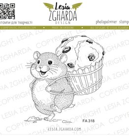 Lesia Zgharda Lesia Zgharda Stamp “Happy Hamster with a Cupcake”  FA319