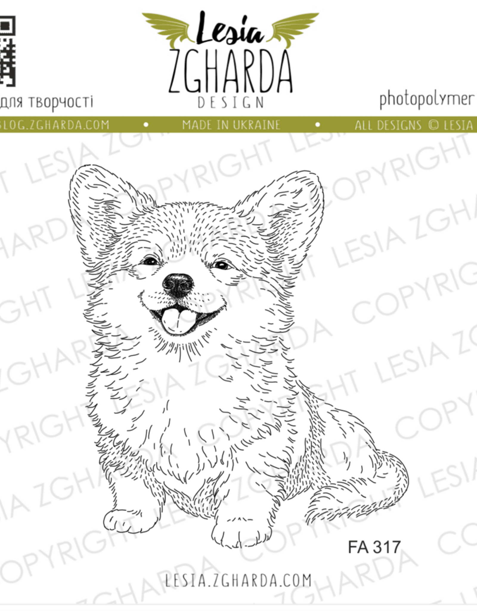 Lesia Zgharda Lesia Zgharda Stamp “Happy Corgi”  FA317