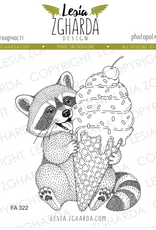 Lesia Zgharda Lesia Zgharda Stamp“Raccoon with Ice Cream”  FA322