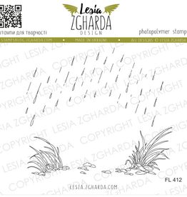 Lesia Zgharda Lesia Zgharda Stamp “Seamless Rain Pattern with Grass”  FL412