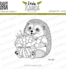Lesia Zgharda Lesia Zgharda Stamp “Hedgehog with a Berry Gift” FA327