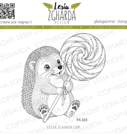 Lesia Zgharda Lesia Zgharda Stamp "Happy Hedgehog with Lollipop" FA323