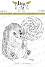 Lesia Zgharda Lesia Zgharda Stamp "Happy Hedgehog with Lollipop" FA323