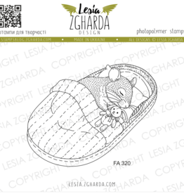 Lesia Zgharda Lesia Zgharda Stamp "Sleeping Mouse in a Cozy Slipper" FA320