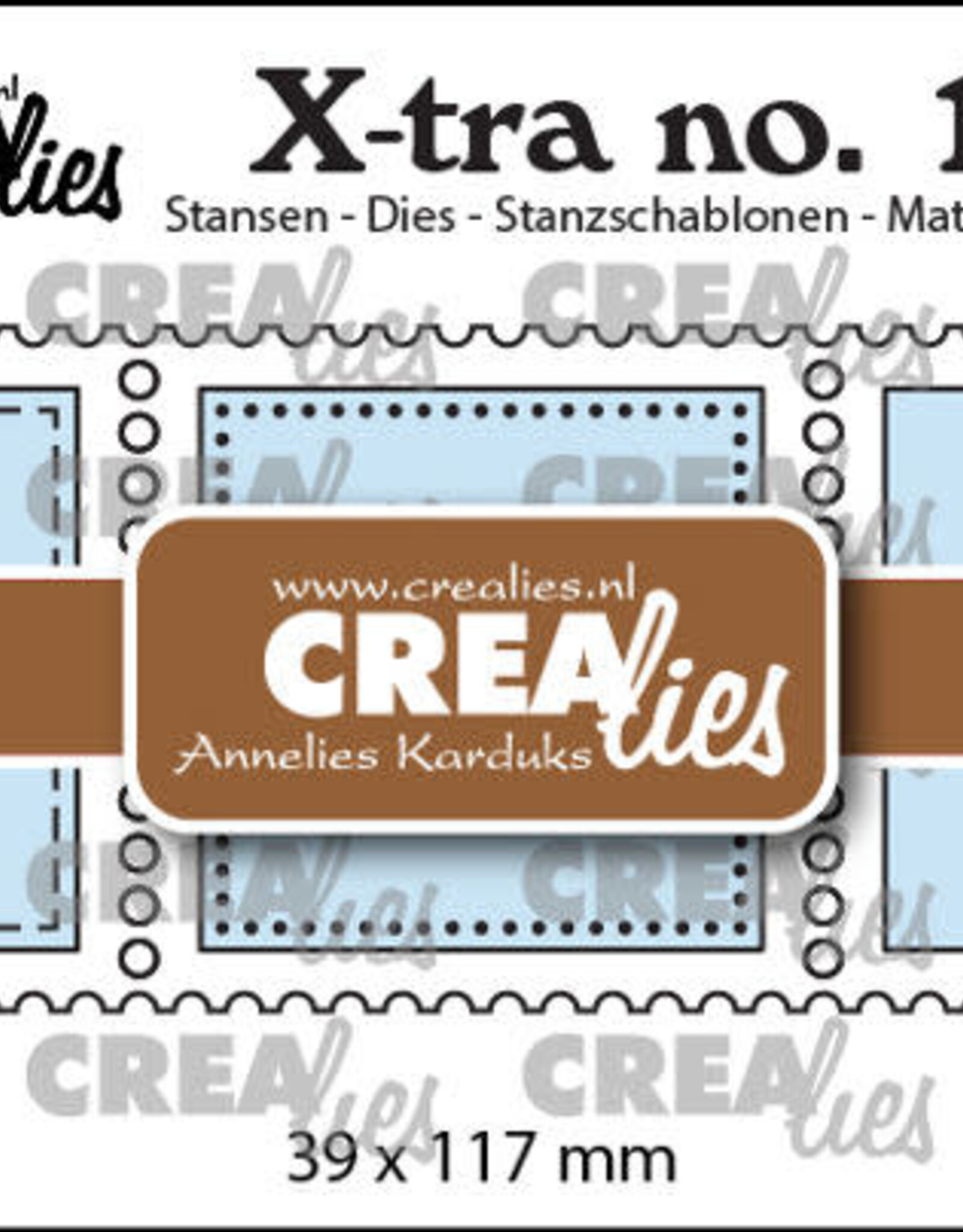 Crealies Crealies X-tra stansen no. 103, 3 postzegels vierkant in een rij  CLXtra103