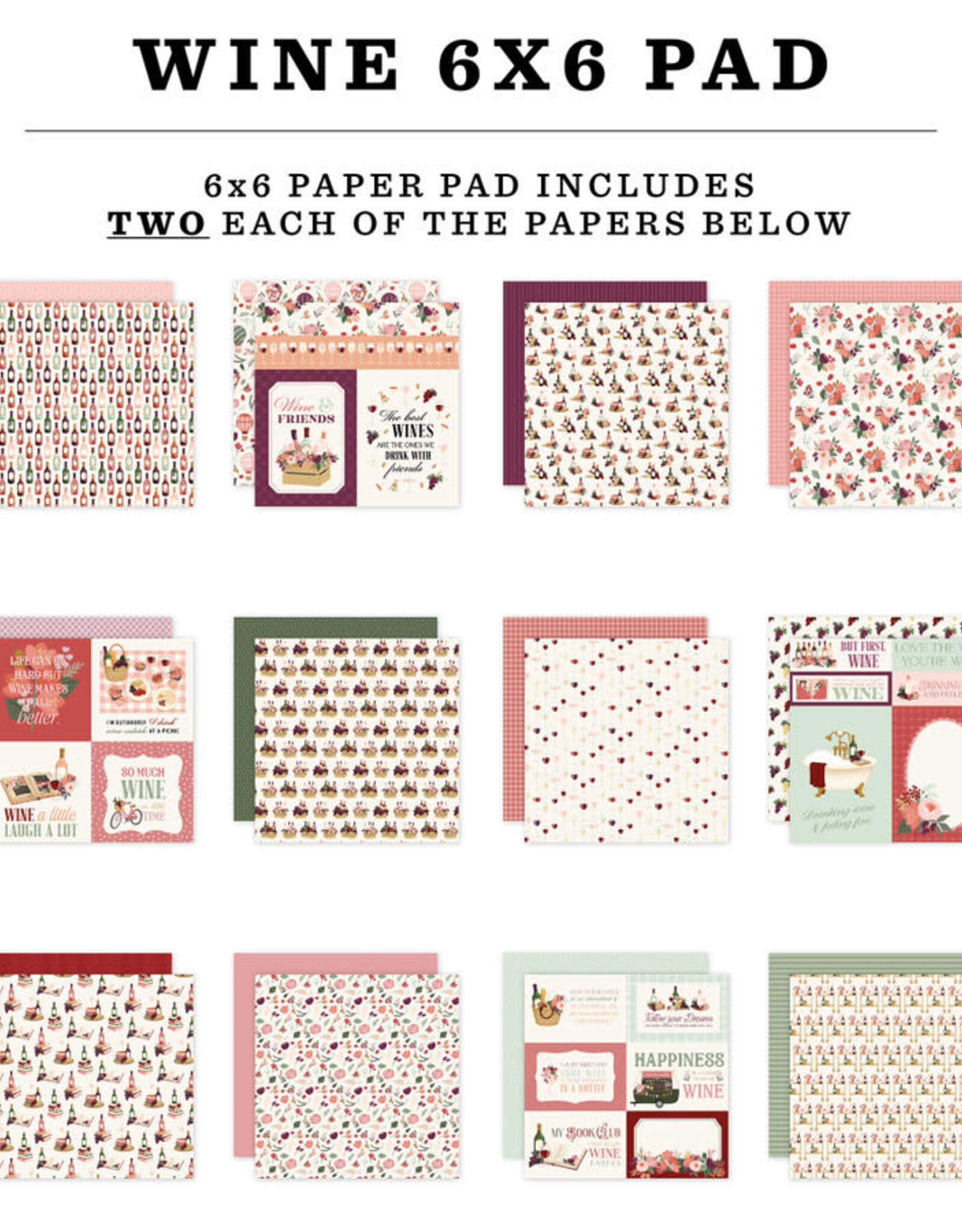 Carta Bella Carta Bella  Wine  paper pad  6x6
