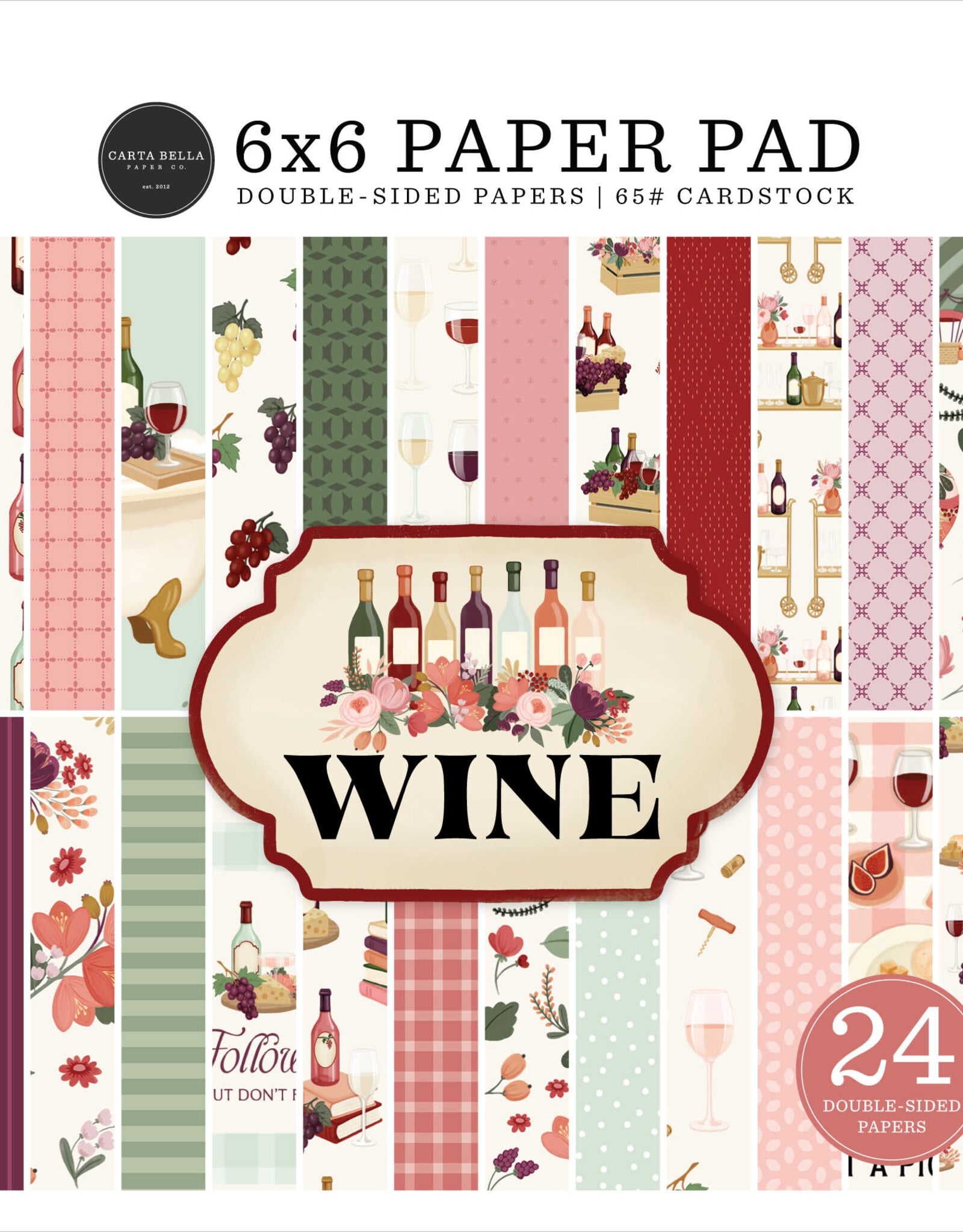 Carta Bella Carta Bella  Wine  paper pad  6x6