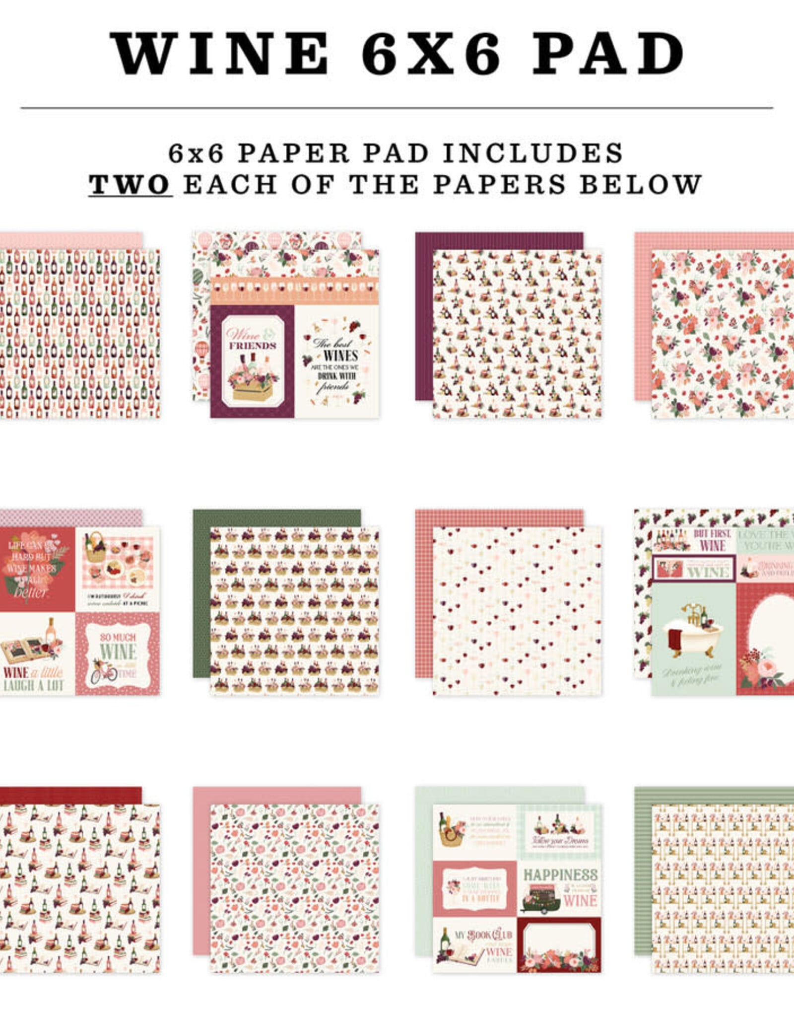 Carta Bella Carta Bella  Wine  paper pad  6x6