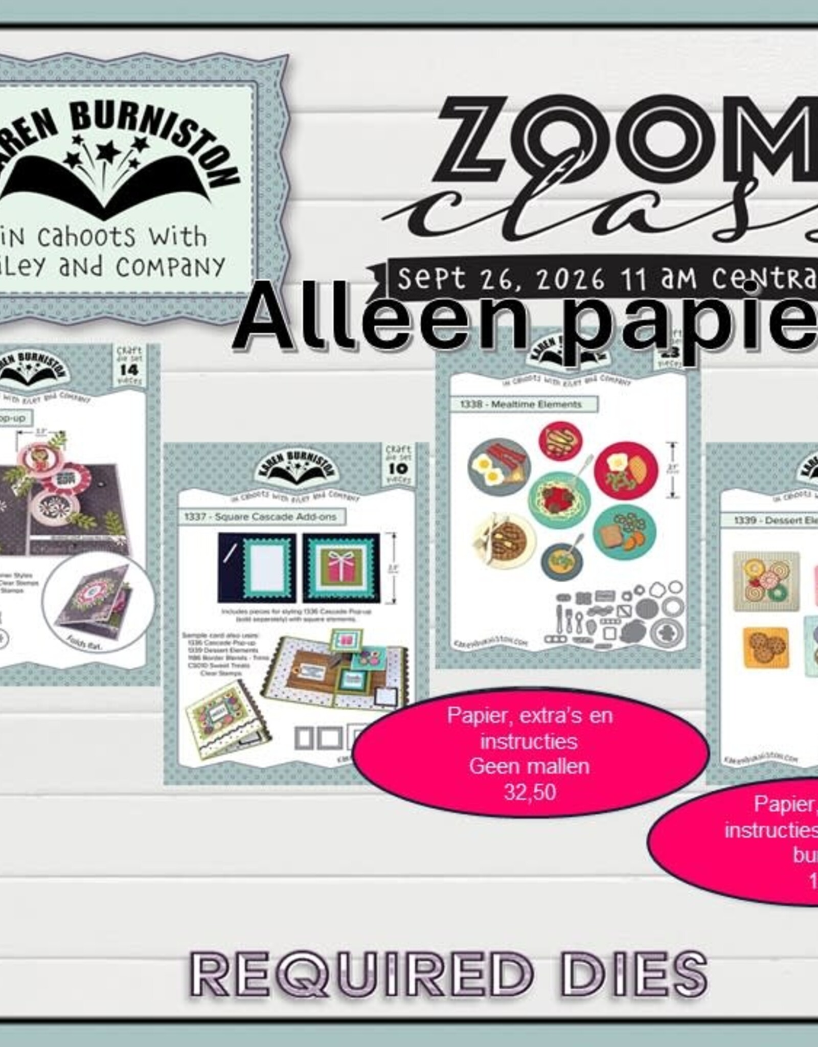 Karen Burniston Karen Burniston Zoomclass 26  September 2026  ALLEEN PAPIER