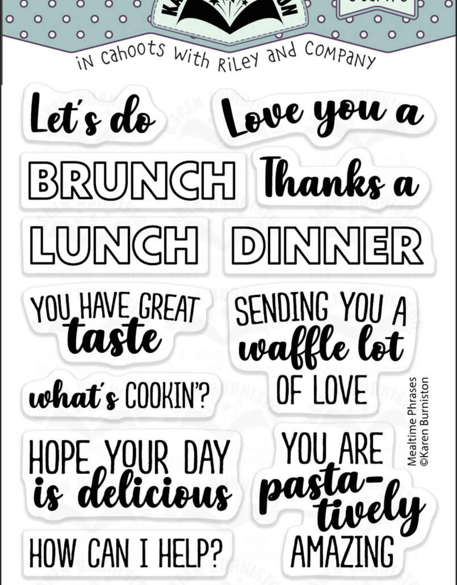 Karen Burniston Karen Burniston  Mealtime Phrases Clear Stamps CS035
