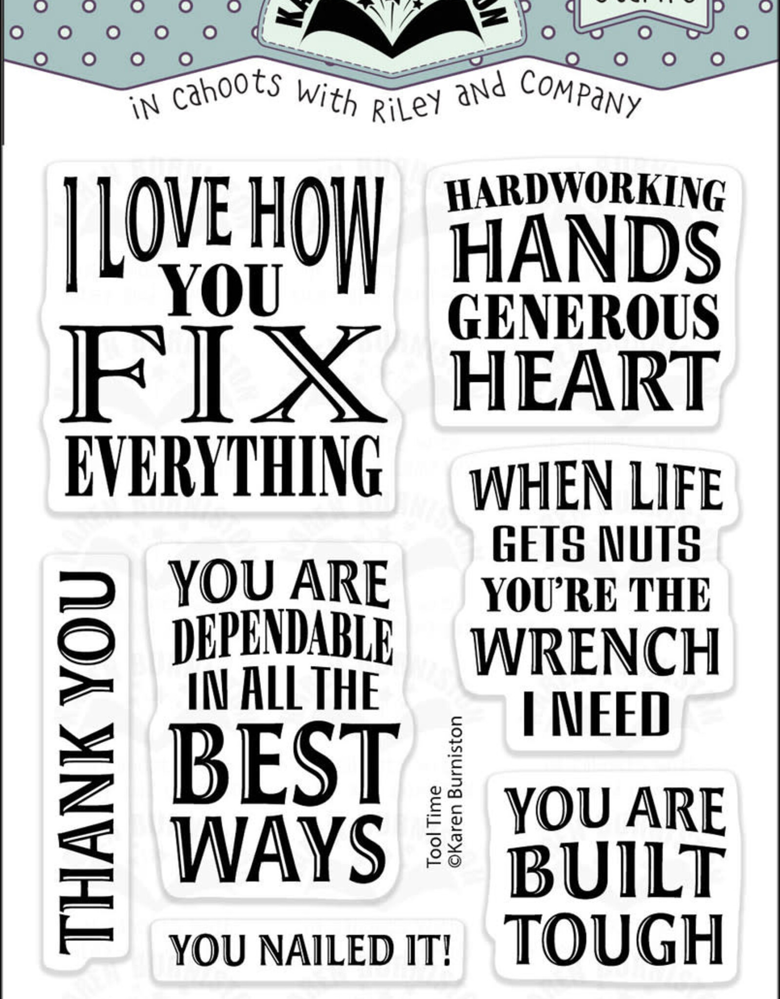 Karen Burniston Karen Burniston Tool Time Sayings Clearstamps CS037