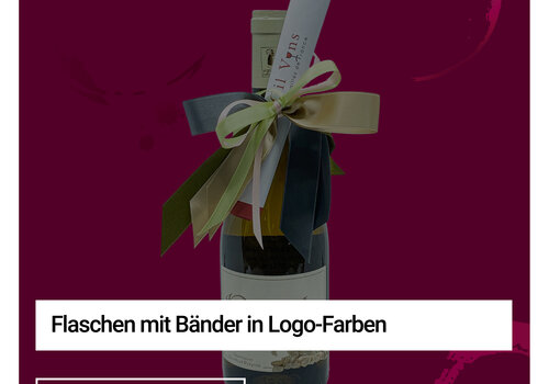 Flaschen mit Bänder in Logo-Farben