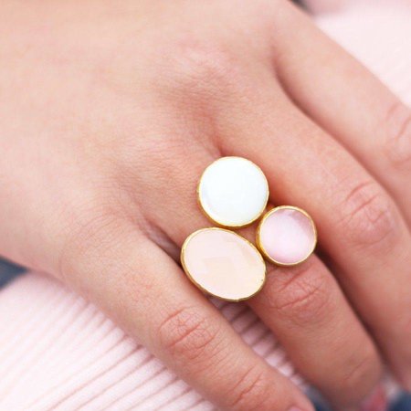 MYA BAY Ring trio roze