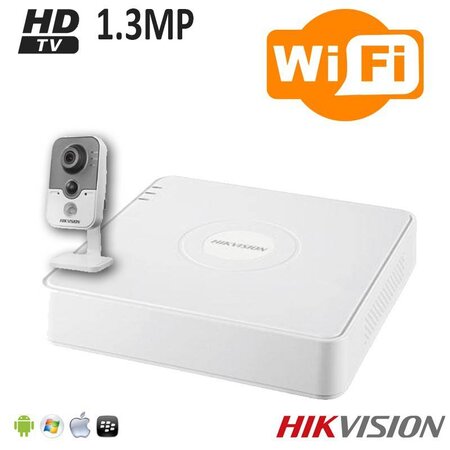 Hikvision HD 720p 1.3 MP WiFi camerasysteem met 1 WiFi camera