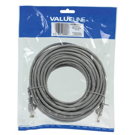 Valueline UTP CAT5E netwerkkabel grijs 10 meter