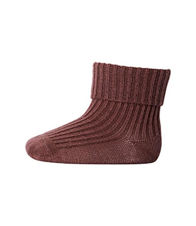 MP Denmark Socks rib cotton brown sienna