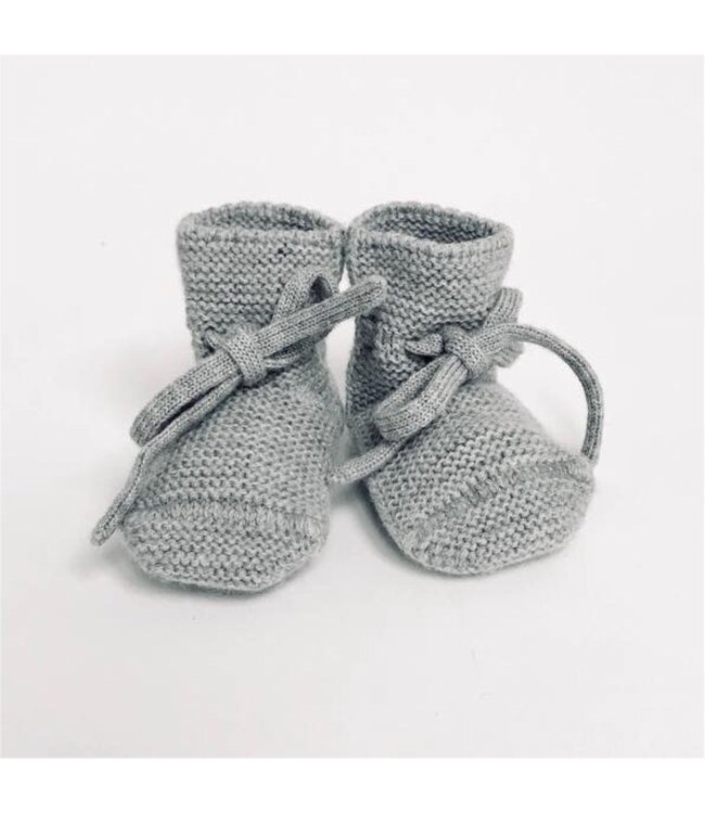 hvid hvid booties grey melange 0-9M