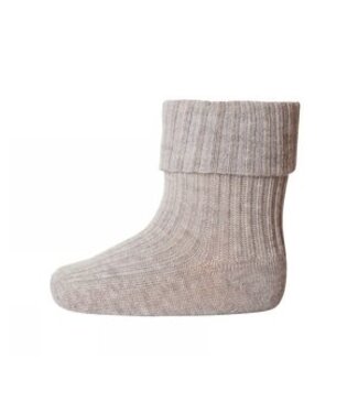 MP Denmark Socks rib cotton light brown melange