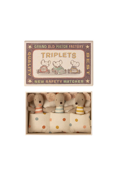 Maileg baby mice triplets in matchbox