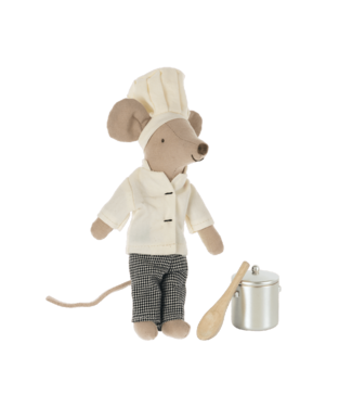 Maileg Maileg chef mouse with soup pot & spoon