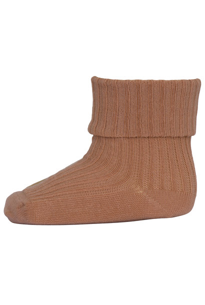 Socks rib cotton tawny brown