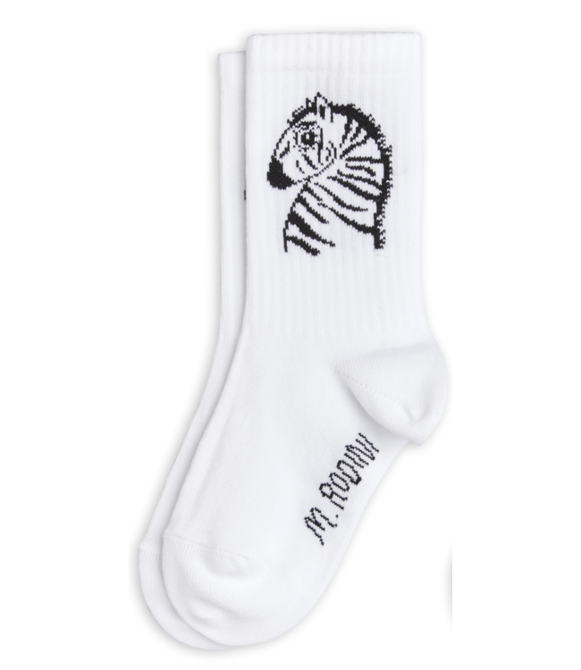 Mini Rodini socks white zebra