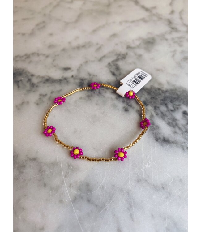 Wonder gold armband flower fuchsia