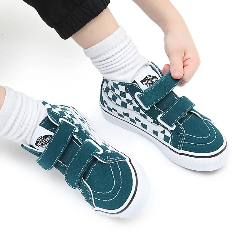 Vans kids sk8-mid reissue v checkerboard deep teal - Wonder for kids